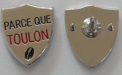 Pin`s RCT, CLEOPAT.COM, on craint degun, parce que Toulon, pin`s, rugby, création métal,